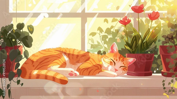 Fototapeta Sleeping cat