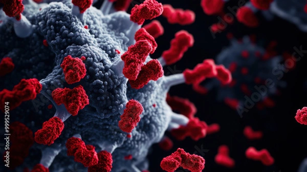Obraz microscopic view of Zaire Ebolavirus (Ebola Virus) - Filoviridae virus, medical media image