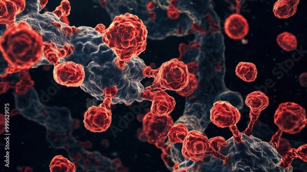 Obraz microscopic view of Zaire Ebolavirus (Ebola Virus) - Filoviridae virus, medical media image