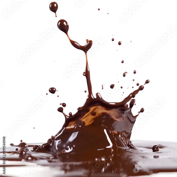 Fototapeta Liquid Cocoa in Motion: A Chocolate Splash Perfectly Isolated on Transparent Background, Featuring a Smooth Drip and Dynamic Swirl