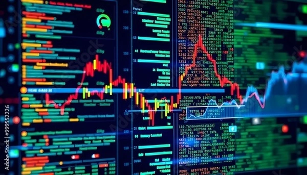 Obraz stock market graphs