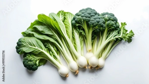 Obraz broccoli on a white background