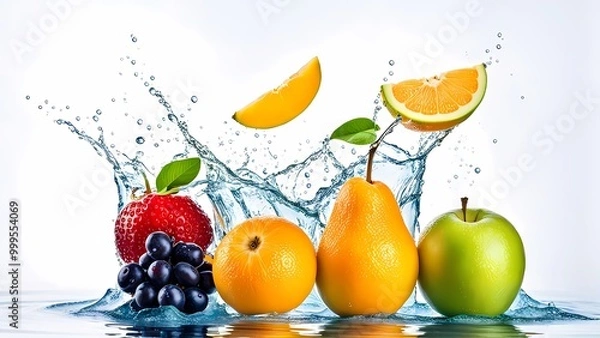 Obraz fresh fruit in splash