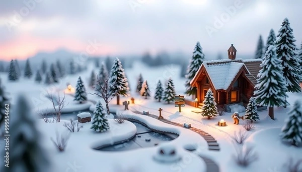 Obraz winter landscape with trees and snow