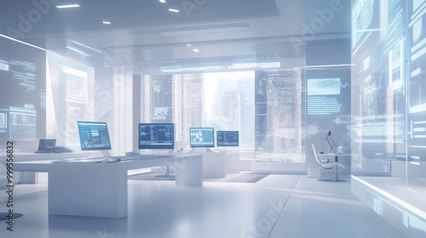 Obraz Ultra-Modern Technology-Driven Office Environment