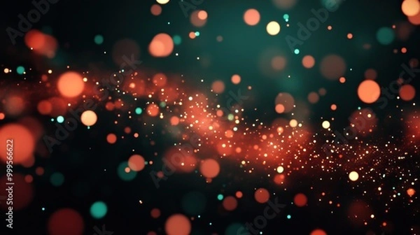 Fototapeta Colorful bokeh lights on a dark background, creating a mesmerizing and vibrant effect.