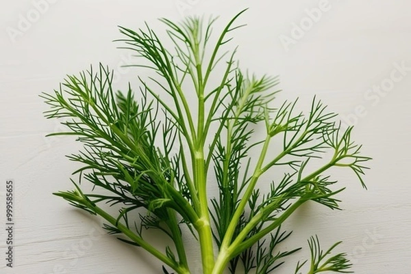 Fototapeta Isolated Dill Herb on White Background for Culinary and Medicinal Applications