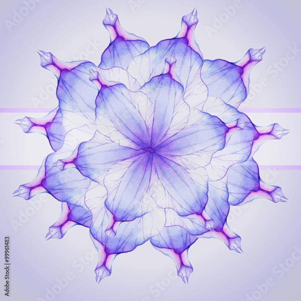 Fototapeta Watercolor floral round patterns.