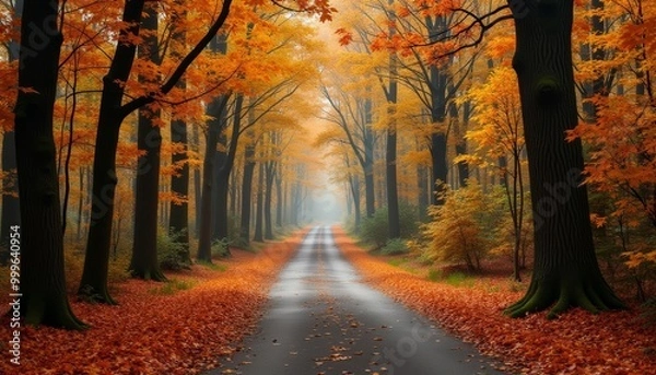Obraz  Autumns Golden Pathway