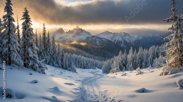 Fototapeta A Beautiful Realistic winter season background