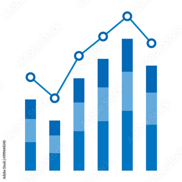 Obraz 折れ線グラフと棒グラフ