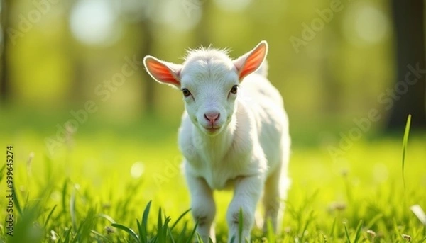 Fototapeta  Fresh and Free  A lambs innocent exploration