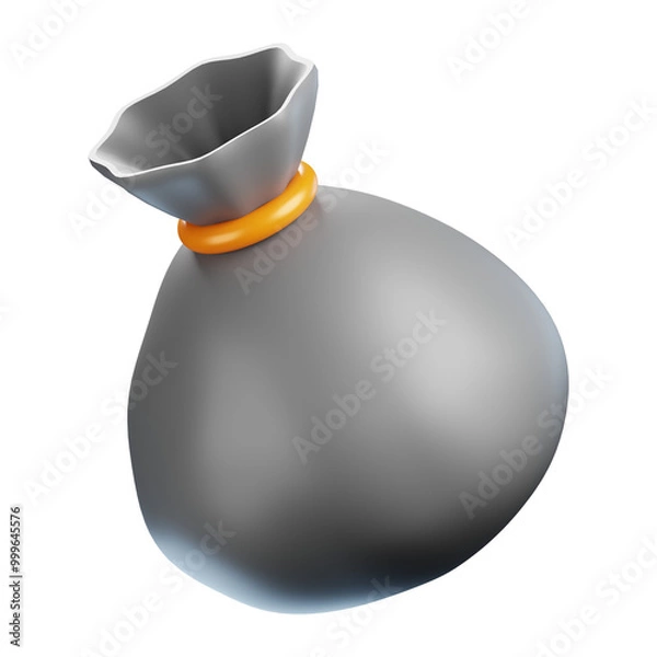 Fototapeta Premium finance coin bag icon 3d rendering on isolated background