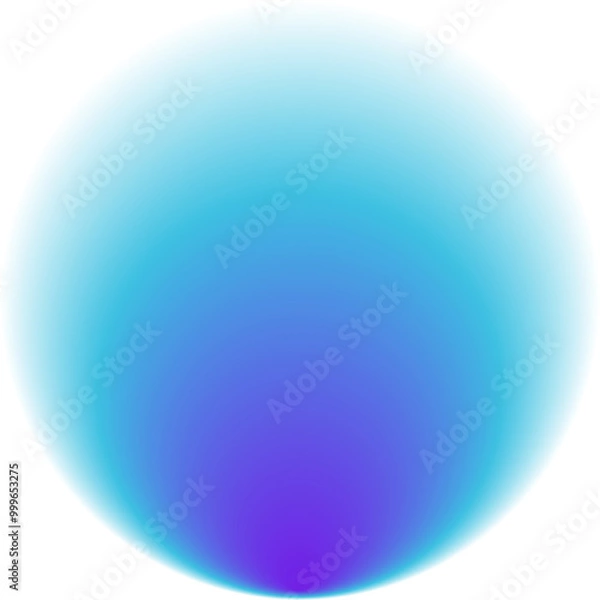 Fototapeta abstract blue round aura gradient, circle shape, blurred sphere, modern art harmony, inner peace and wellbeing concept design