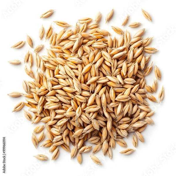 Fototapeta Pile of expanded wheat isolated on white background