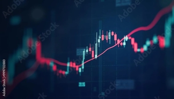 Fototapeta  Dynamic financial market data visualization