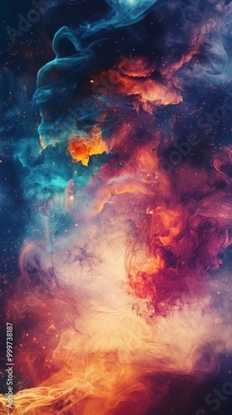 Fototapeta Bright Abstract Shapes and Colors. Vertical background