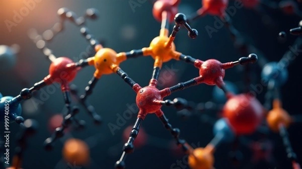 Obraz Molecular structure model in scientific environment