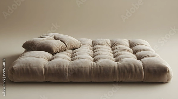 Fototapeta Rectangular Velvety Dog Bed with Tufted Design