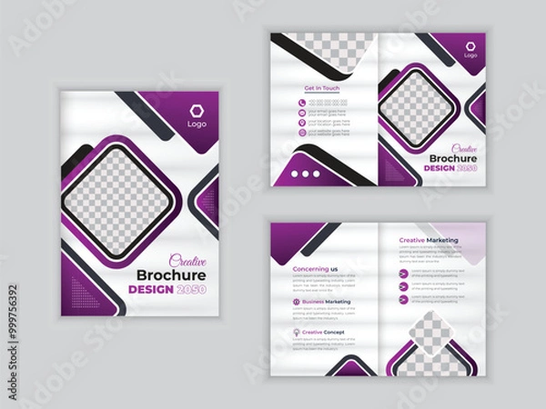 Obraz Corporate business bifold brochure template design