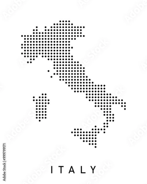 Fototapeta Dotted Map of Italy 