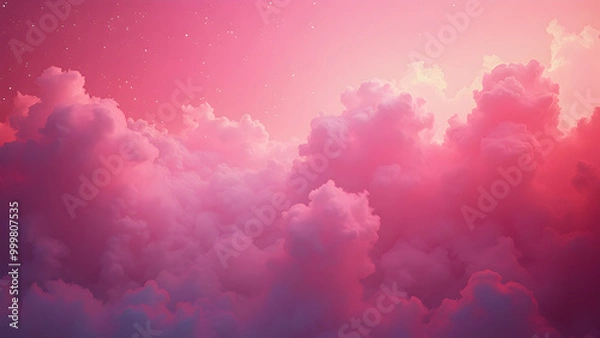 Fototapeta Dreamy Pink Clouds at Sunset Creating a Serene Atmosphere