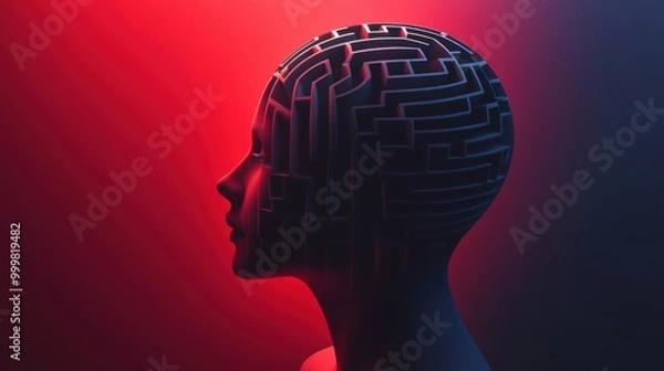 Fototapeta The Labyrinthine Mind: A Conceptual Exploration of Thought