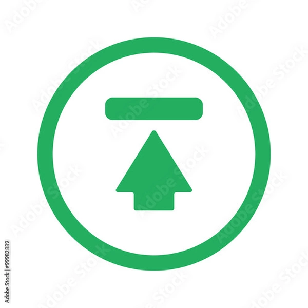 Obraz Flat green Upload icon and green circle