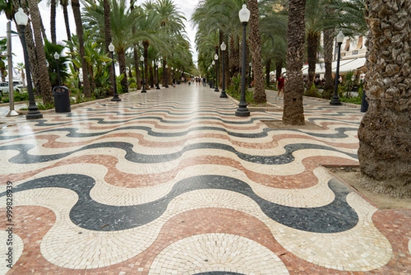 Fototapeta La Explanada, esplanade walk, Alicante, Spain