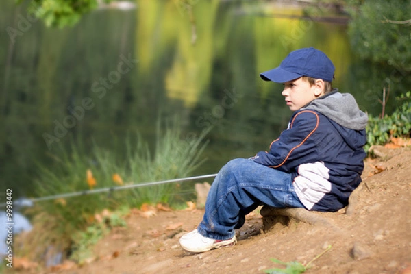 Obraz 6 years old fisher boy