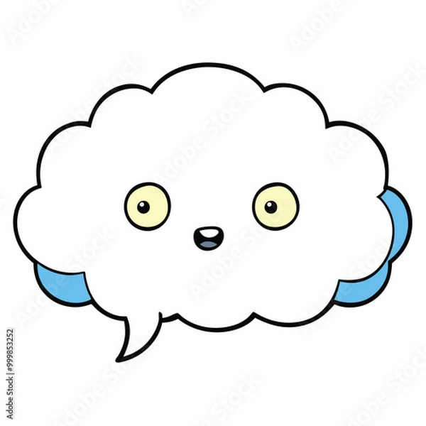 Fototapeta Speech Bubbles in Cloud Textbox Vector, Cloud-Shaped Speech Bubbles Vector Art.

