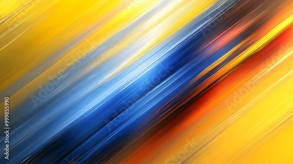 Fototapeta Abstract Diagonal Lines in Blue, Orange, and Yellow
