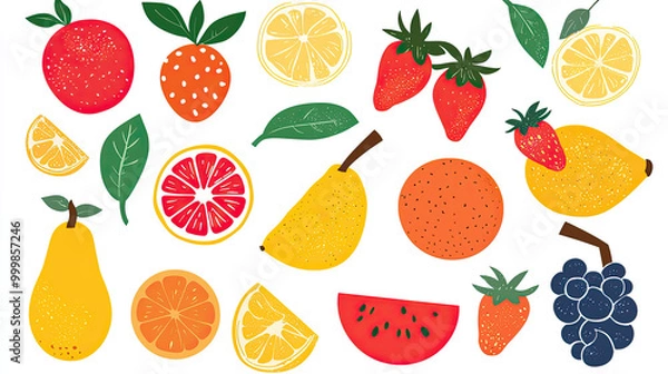 Fototapeta Vector fruits background