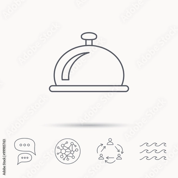 Obraz Reception bell icon. Hotel service sign.