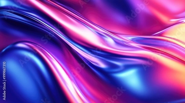Fototapeta Abstract Swirling Gradient in Blue, Pink, and Yellow Hues