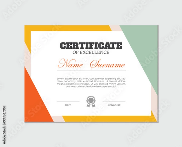 Obraz Appreciation & Achievement Certificate Template Design