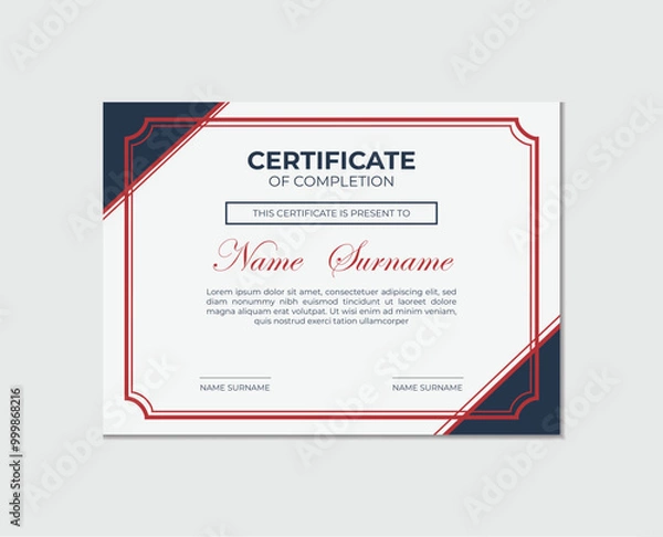 Obraz Appreciation & Achievement Certificate Template Design