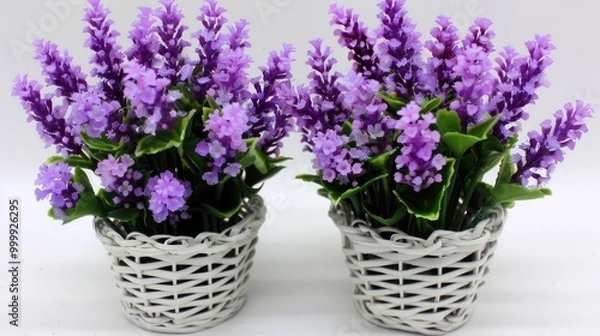 Obraz Potted artificial lavender flowers