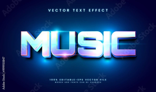 Fototapeta Music editable vector text effect, with modern technology concept