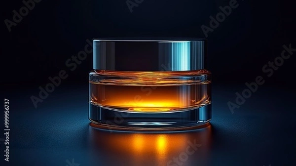 Fototapeta Luxurious Face Cream Jar with Reflective Lid