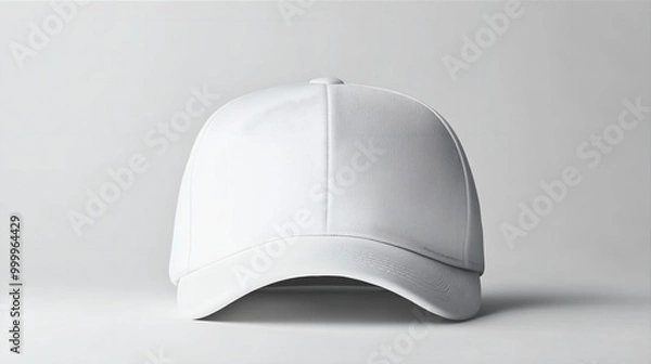 Fototapeta a mockup of a white blank snapback on white background