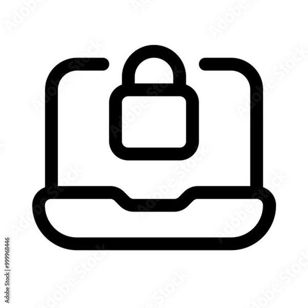 Obraz secure laptop icon with line style, perfect for user interface projects