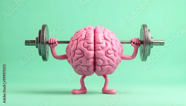Obraz human brain with dumbbell