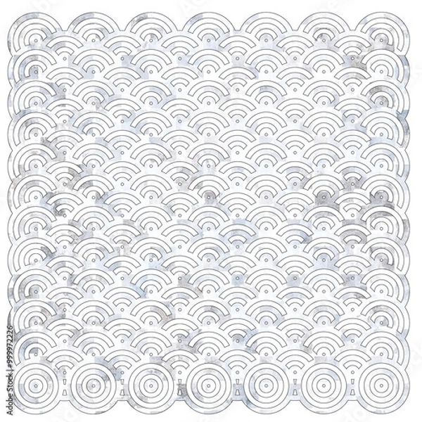 Fototapeta 青海波　模様　銀色