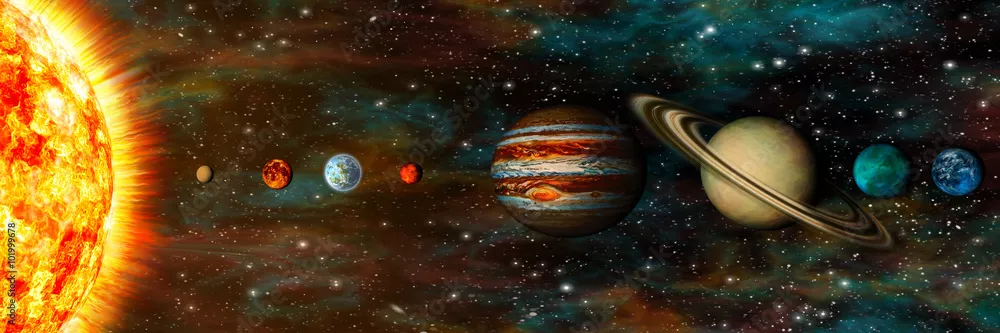 Obraz na płótnie Układ Słoneczny – zjawiskowy widok pełen kolorów i detali dla miłośników astronomii