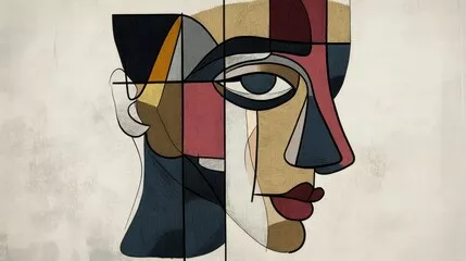 Obraz „Abstrakcyjny Portret w Stylu Kubistycznym”