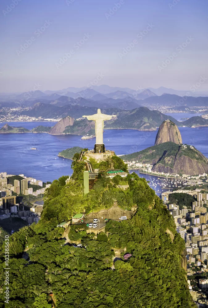 Fototapeta Widok z lotu ptaka na zatokę Botafogo, Rio de Janeiro, Brazylia