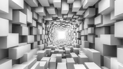 Fototapeta Geometria i Perspektywa: Tunel z Sześcianów