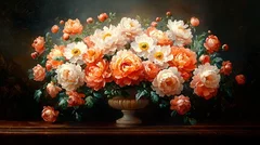 Obraz Kwiatowy Rozkwit: Piękno Natury w Pełnym Rozkwicie