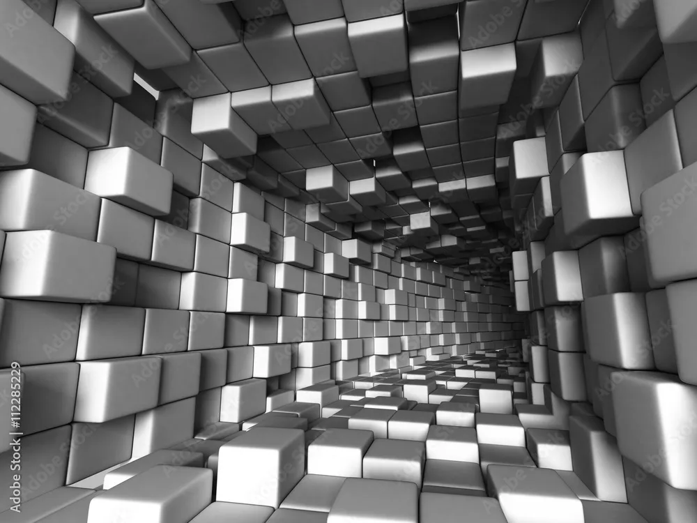 Fototapeta Tunel architektury abstrakcyjnej z lekkim tłem